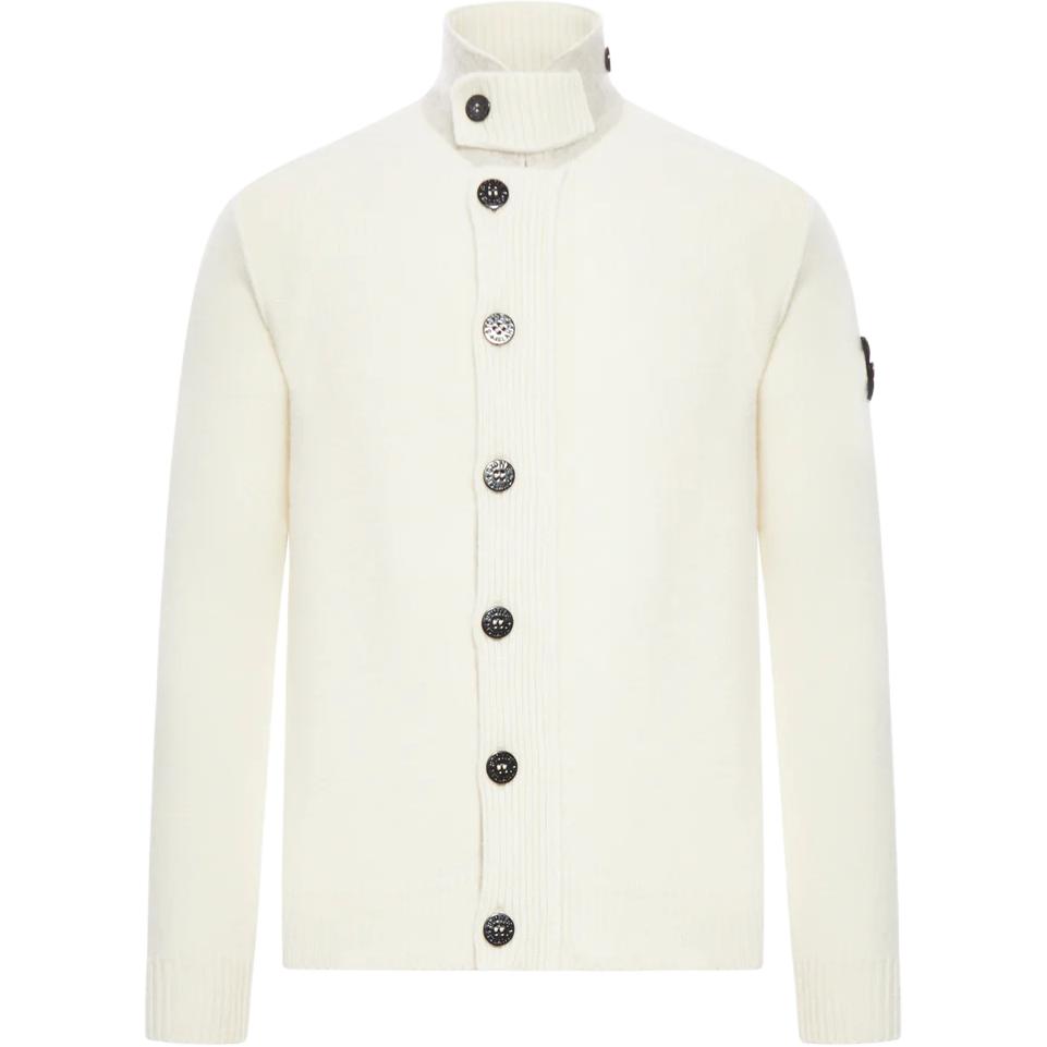 

Кардиган с лого-нашивкой и пуговицами STONE ISLAND, слоновая кость