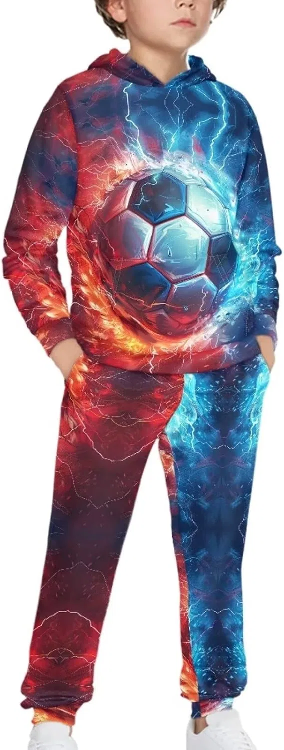Детский спортивный костюм с принтом, Fire Water Soccer Patternsssss