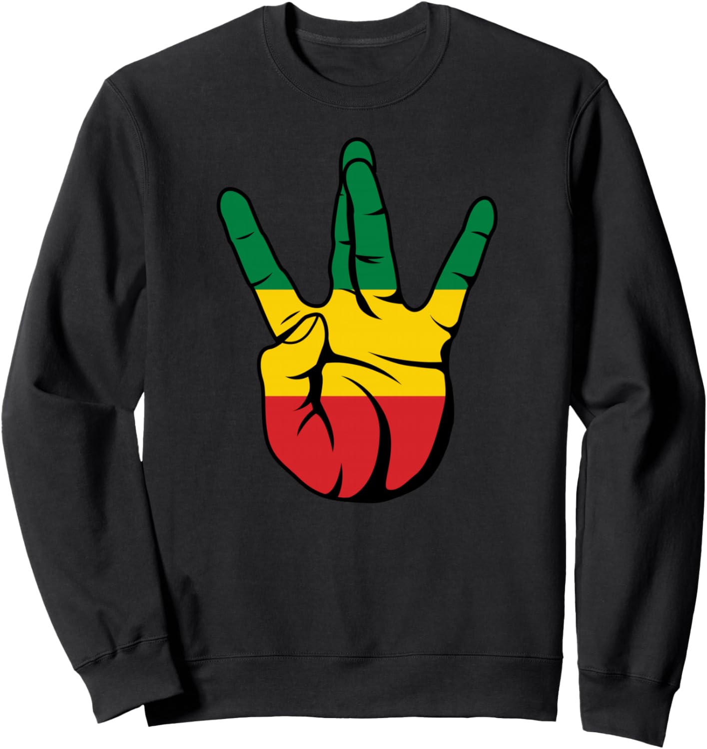 

Толстовка с надписью Westside Hand Sign Rasta Reggae Westside Rastafarian Nation, черный