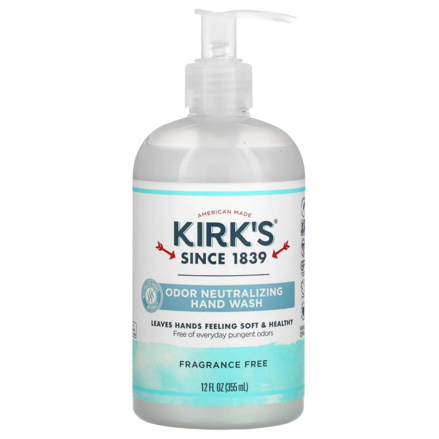 

Kirk's Odor Neutralizing Hand Wash Fragrance Free 12 fl oz (355 ml)