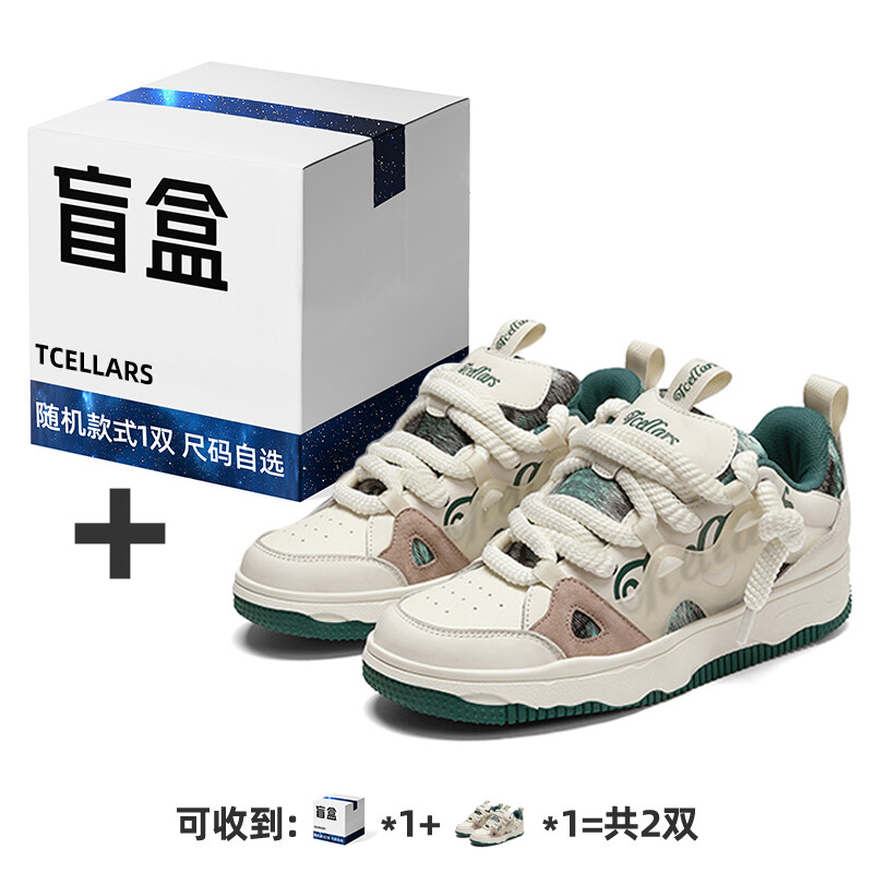 

Кроссовки TCELLARS Skateboarding Shoes Unisex Low-top White/Green, зеленый