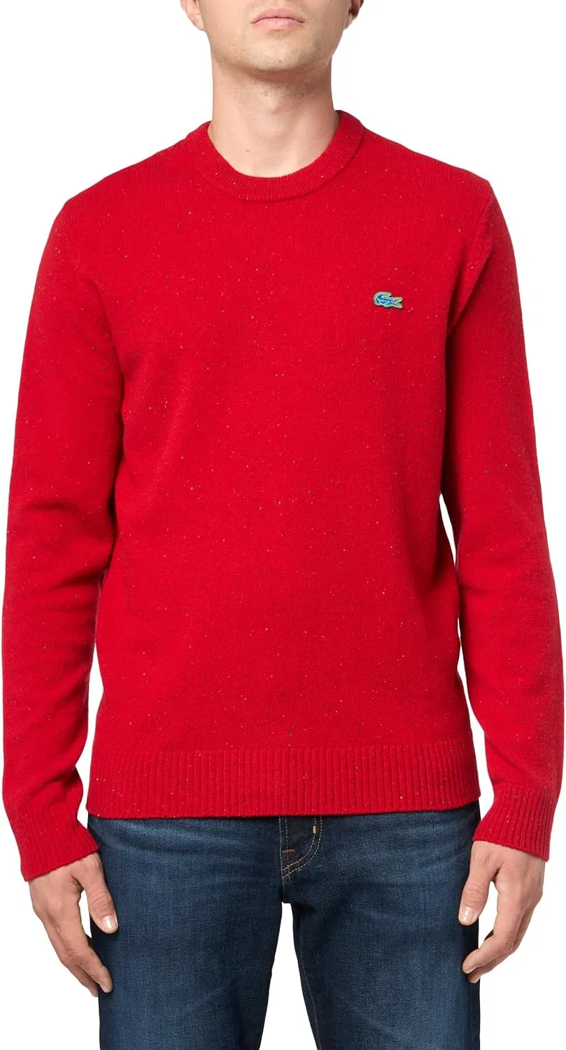 Свитер Lacoste мужской Regular Fit из шерстяного джерси в крапинку, красный