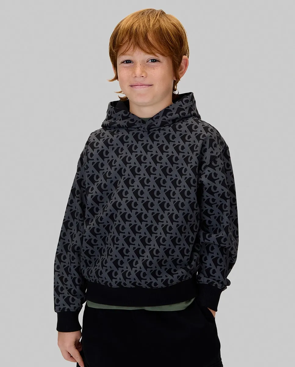 

Детская толстовка с капюшоном и принтом Calvin Klein, черный