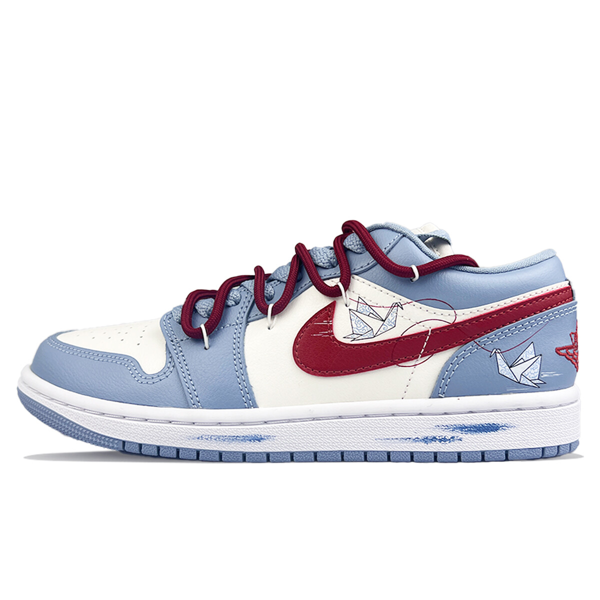 

Кроссовки Air Jordan 1 Vintage Basketball Shoes Women's Low-top White, синий