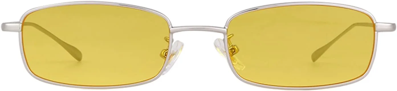 

Солнцезащитные очки ADE WU, маленькие, узкие, прямоугольные, женские и мужские, в стиле ретро, ​​Y2k, 80-х и 90-х, с защитой от ультрафиолета UV400, Silver/Yellow