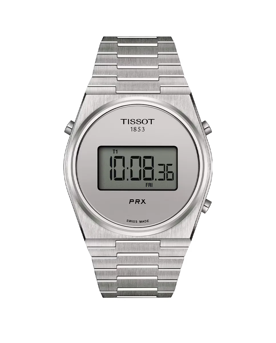 

Мужские часы Tissot PRX, цифровая сталь, 40 мм, серебро, серебряный