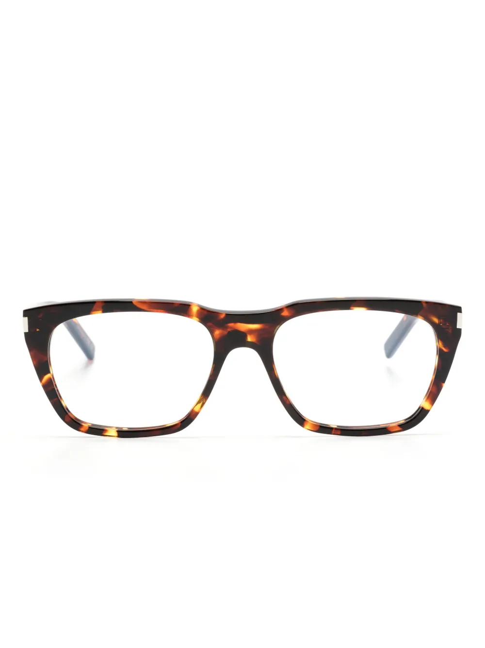 

Очки в квадратной оправе черепаховой расцветки Saint Laurent Eyewear, коричневый