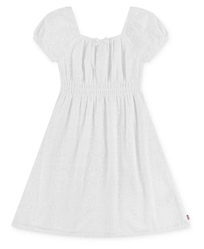 

Платье с коротким рукавом и вышивкой Big Girls Eyelet Levi's, розовый