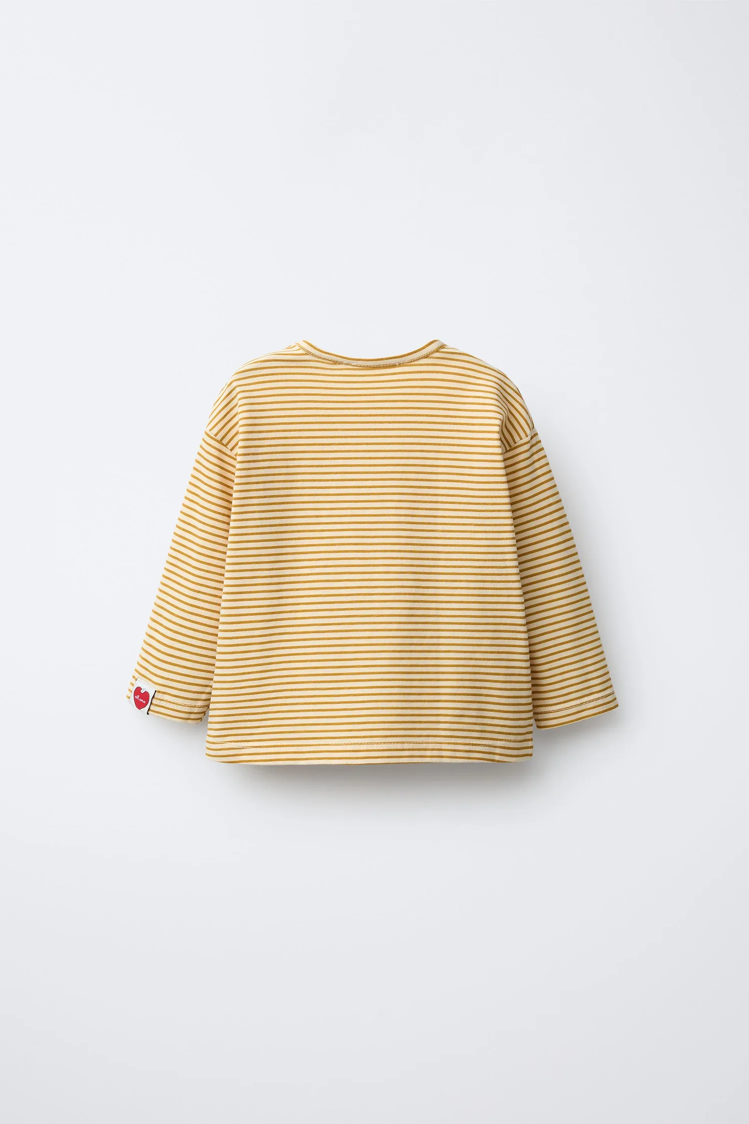 Полосатая футболка snoopy peanuts Zara, охра — фото 2