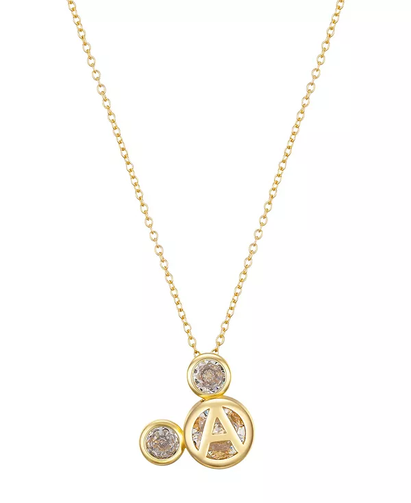 

Кулон с инициалом в виде Микки Мауса из кубического циркония Disney, gold-a