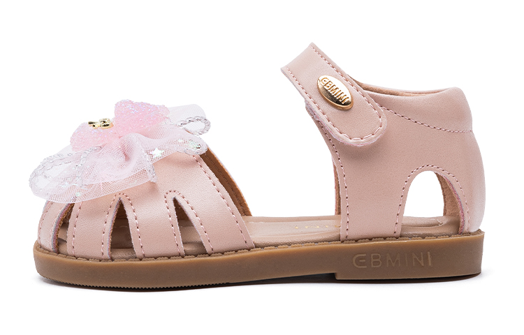 

Детские сандалии с противоскользящей подошвой и защитой от ударов для дошкольников EBMINI, розовый