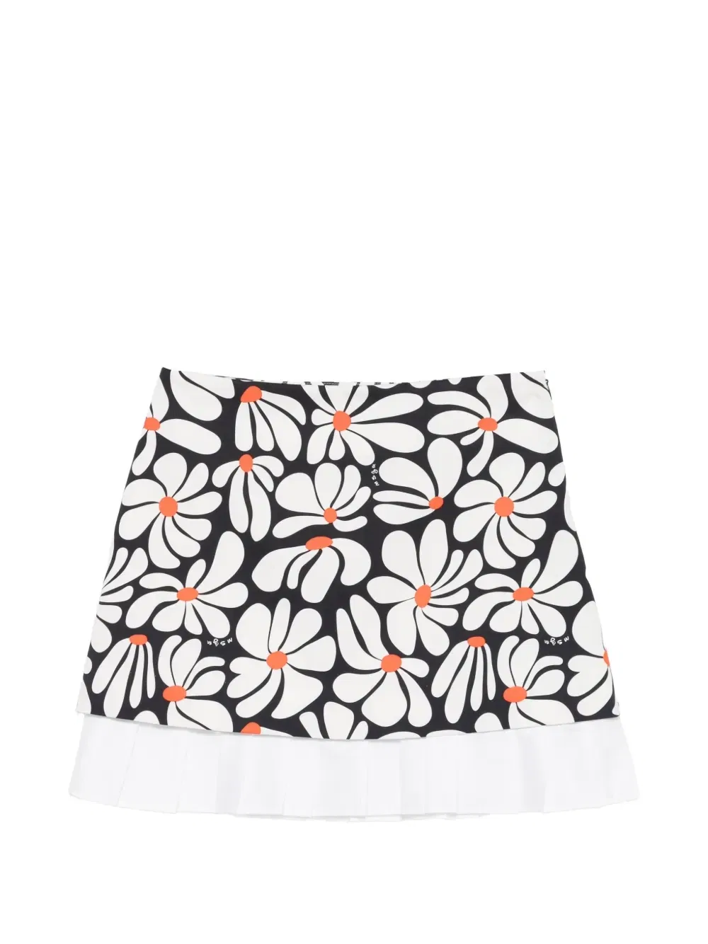 Юбка с цветочным принтом и складками Msgm Kids, белый