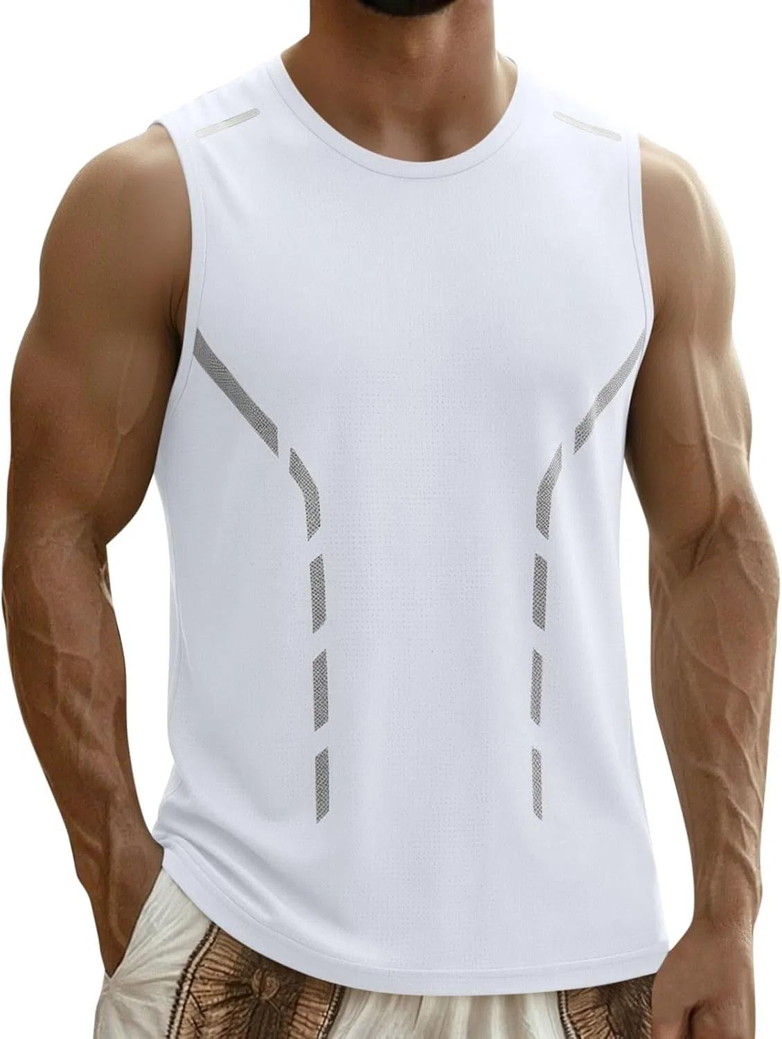 Мужской топ без рукавов Breathable Quick Dry, Generic, White