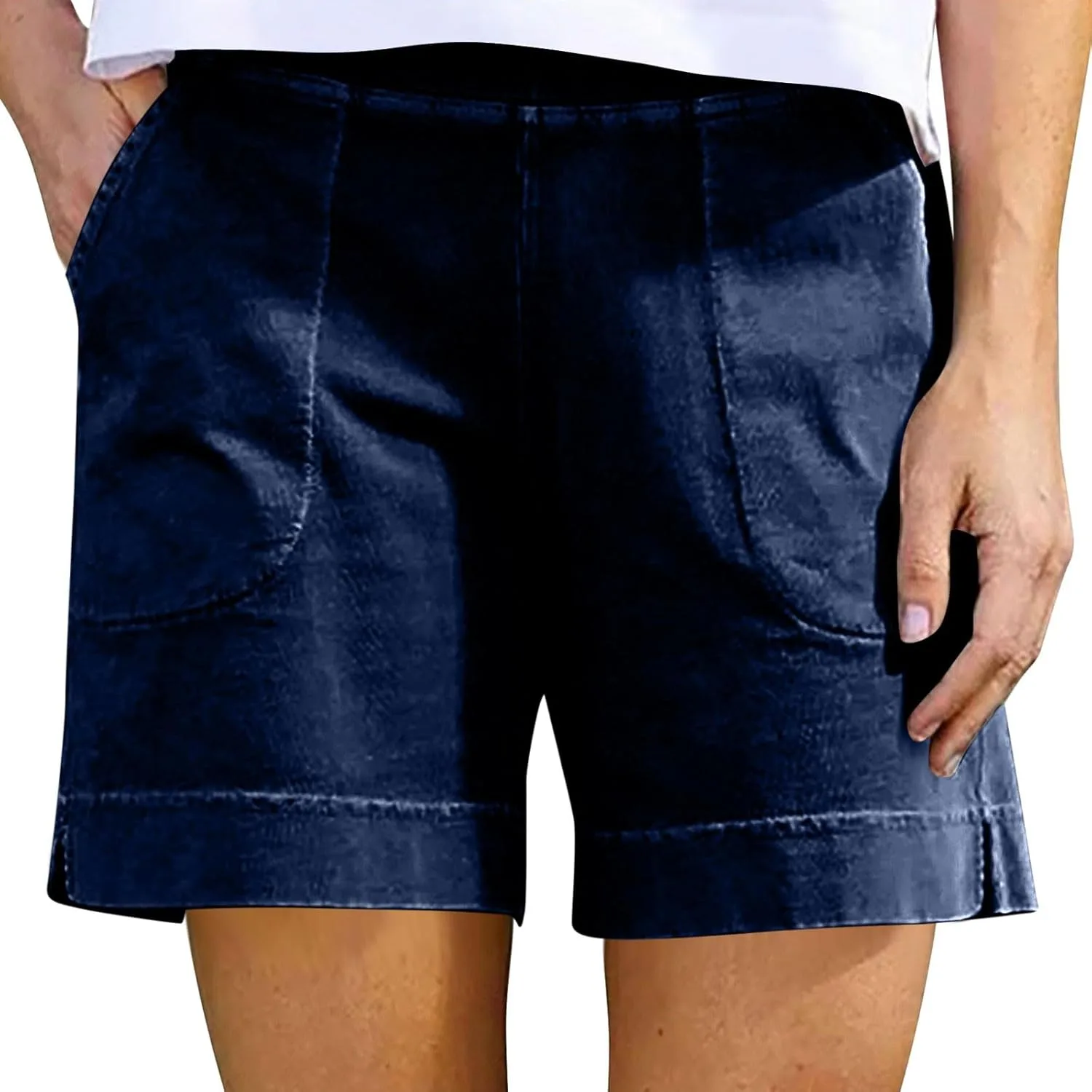 

Женские шорты Casual High Waisted Wide Leg из хлопка и льна tobchonp