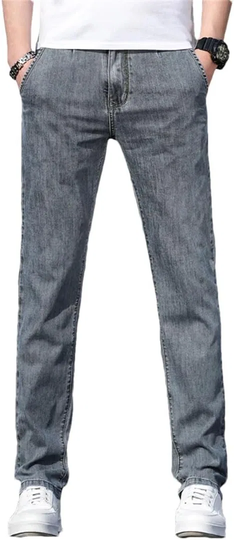 Джинсы прямые, стрейч, 9865gray9