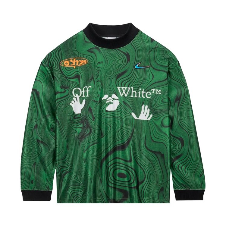 Джерси Nike x Off-White All-Over Print 'Kelly Green/White', зеленый — фото 2