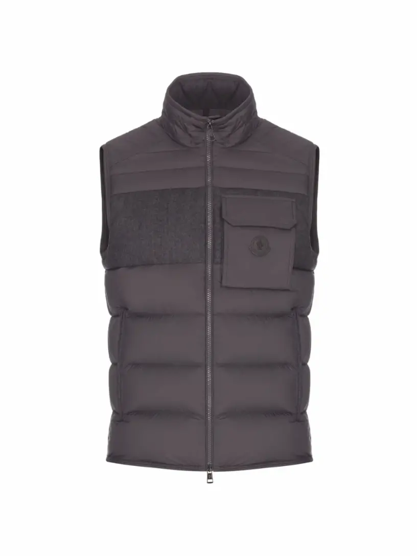 

Комбинированный жилет с логотипом Moncler, серый
