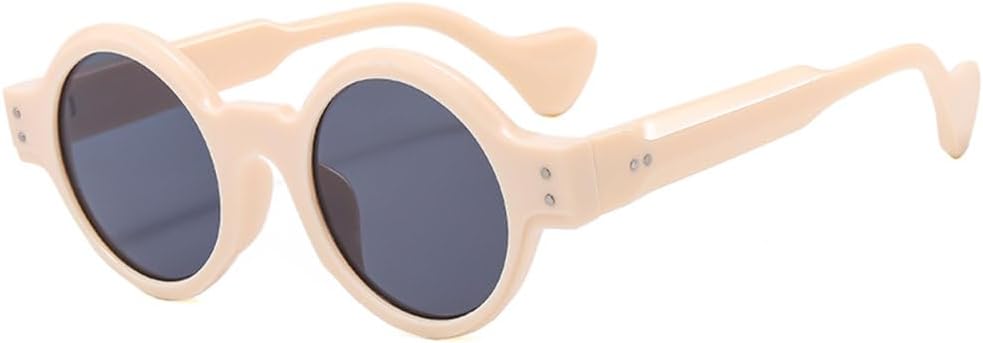 

Модные круглые солнцезащитные очки с леопардовым принтом для женщин, черные заклепки, круглые солнцезащитные очки для мужчин, винтажные зеленые солнцезащитные очки UV400 TYUVIVO, C4