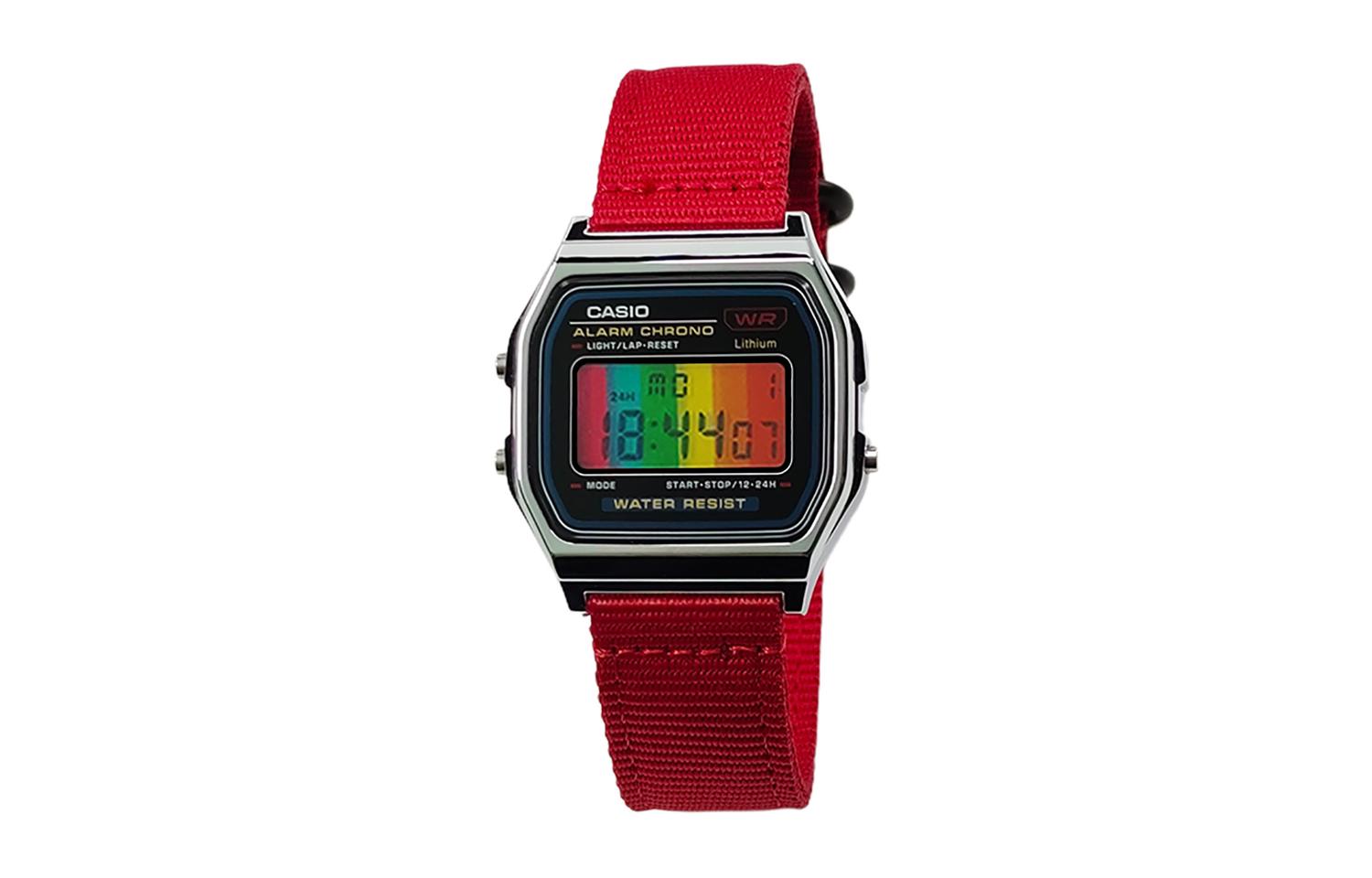 

CASIO Мужские часы Retrofit Series с кварцевым механизмом и нейлоновым ремешком, черный циферблат