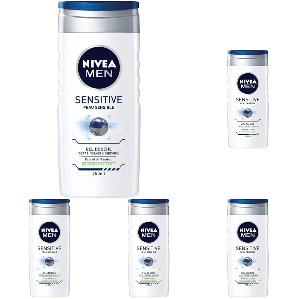 Мужской гель для душа 3-в-1 «Sensitive» от NIVEA MEN, 250 мл (5 шт.) Nivea Men