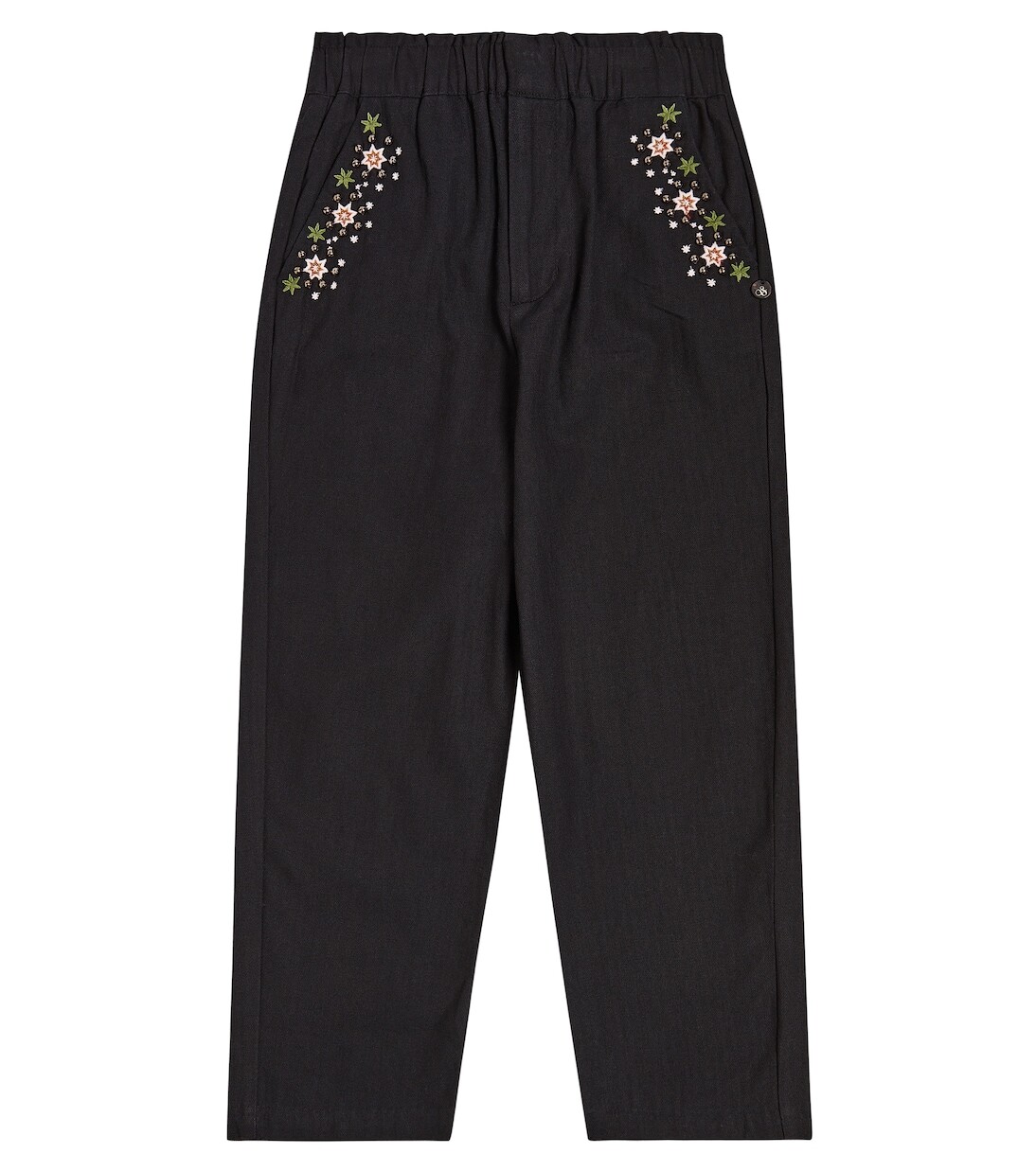 

Брюки из хлопка с вышивкой Scotch & Soda Kids, черный