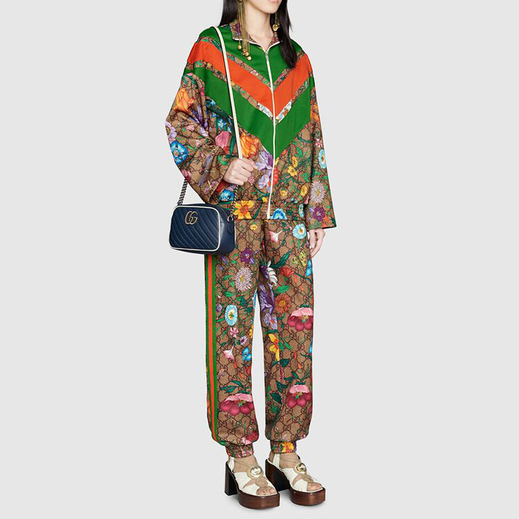Брюки женские Gucci с принтом, премиальные, коричневый — фото 4
