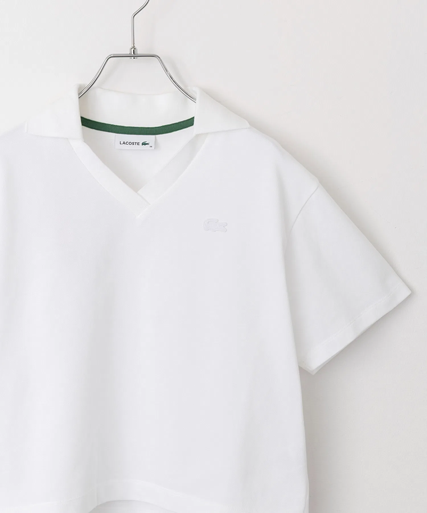 Поло Lacoste Skipper PF019J-99, с логотипом-точкой, белое