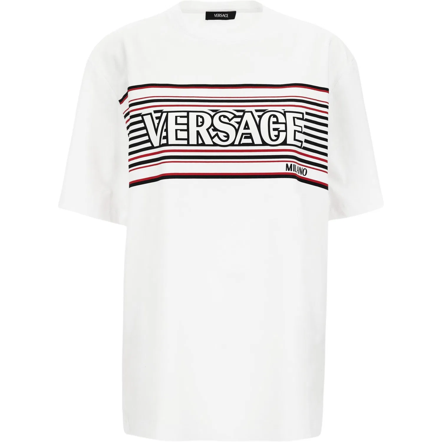 Футболка VERSACE белая с круглым вырезом прямая посадка