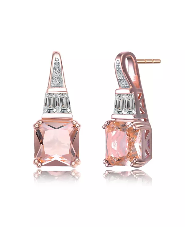 

Серьги-Подвески из стерлингового серебра с фианитами цвета шампанского Genevive, pink