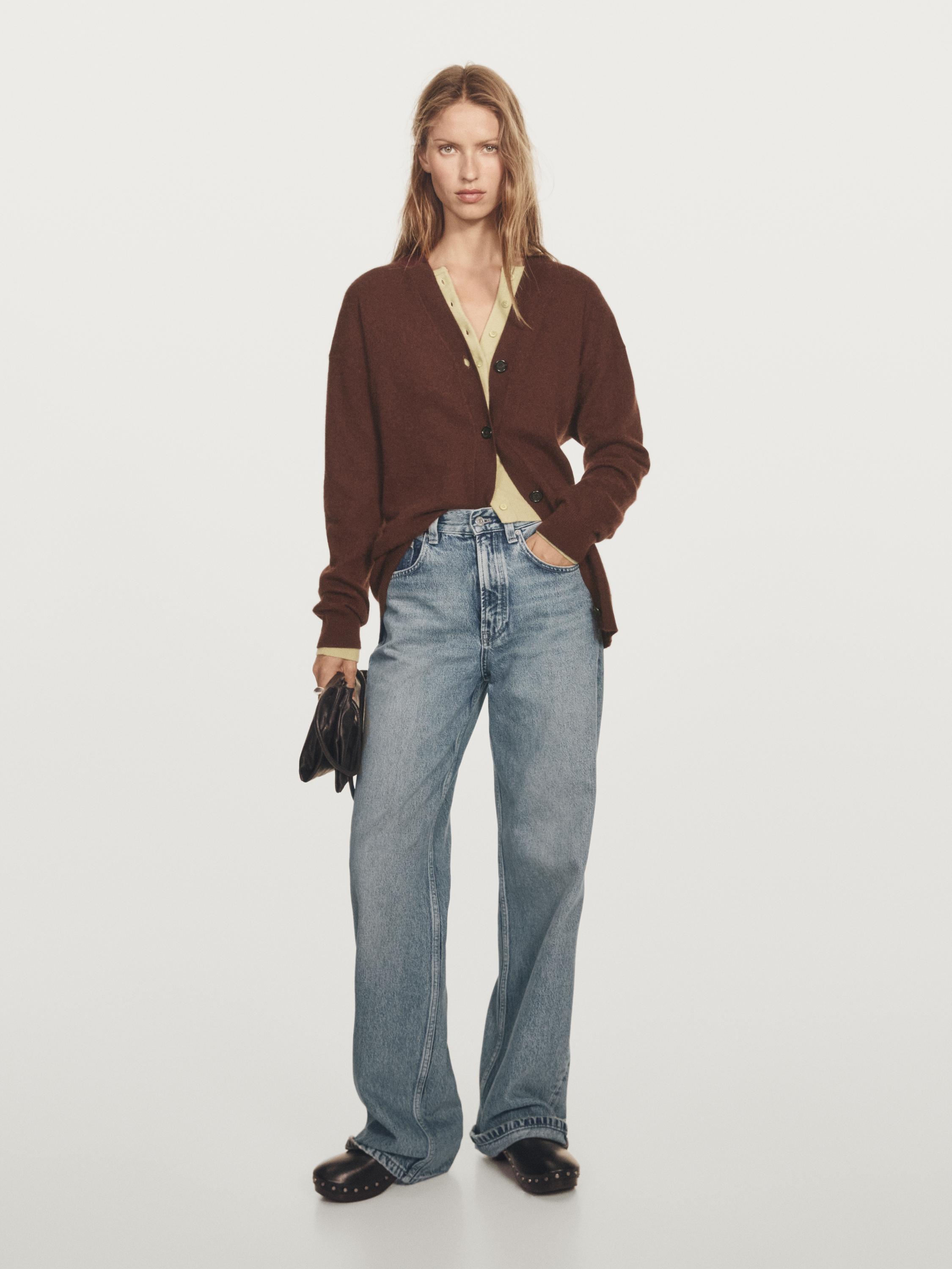 

Кардиган oversize с V-образным вырезом из 100% кашемира Massimo Dutti, Terra-Cotta