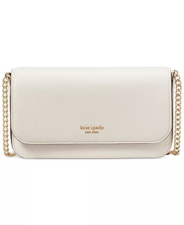 

Кошелек Ava из шагреневой кожи с цепочкой и клапаном Kate Spade New York, белый