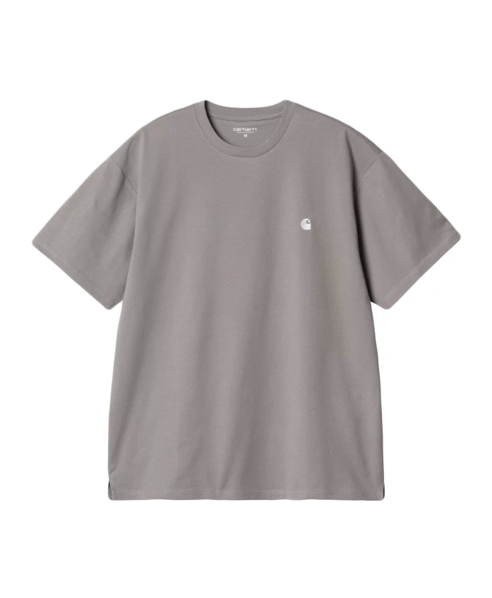 

Серая хлопковая футболка с вышитым логотипом. Carhartt Wip, серый