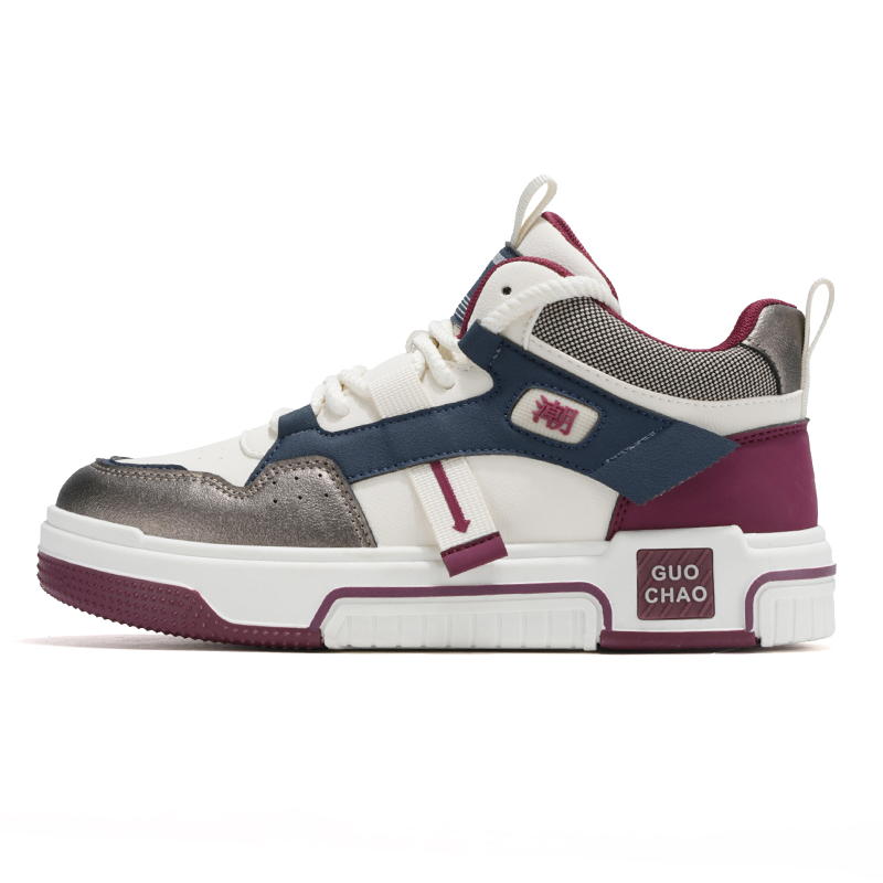 

Нескользящие водонепроницаемые мужские кроссовки средней высоты Boogie Bear, Beige Burgundy
