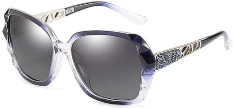 

Квадратные солнцезащитные очки большого размера для женщин, поляризованные, винтажные солнцезащитные очки, женские очки для активного отдыха на природе MTZJH, C6 Blue Black