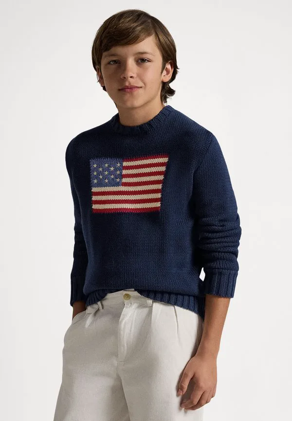 Знаменитый свитер с флагом 714y Polo Ralph Lauren, Hunter Navy