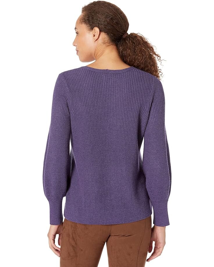 

Свитер NIC+ZOE Shaker Knit V-Neck Sweater, цвет Fig