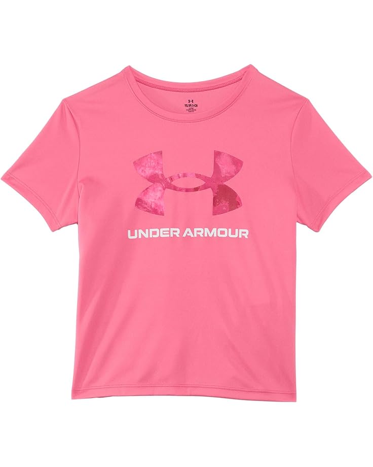 

Футболка Under Armour Kids Tech Big Logo Print Short, цвет Super Pink/White