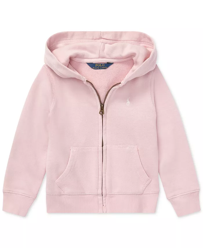

Детская и девичья худи на молнии из френч-терри Polo Ralph Lauren, розовый