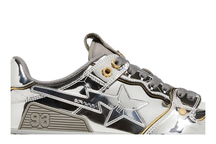 Кроссовки BAPE Hajime Sorayama x Sk8 Sta Silver, серебряный — фото 2