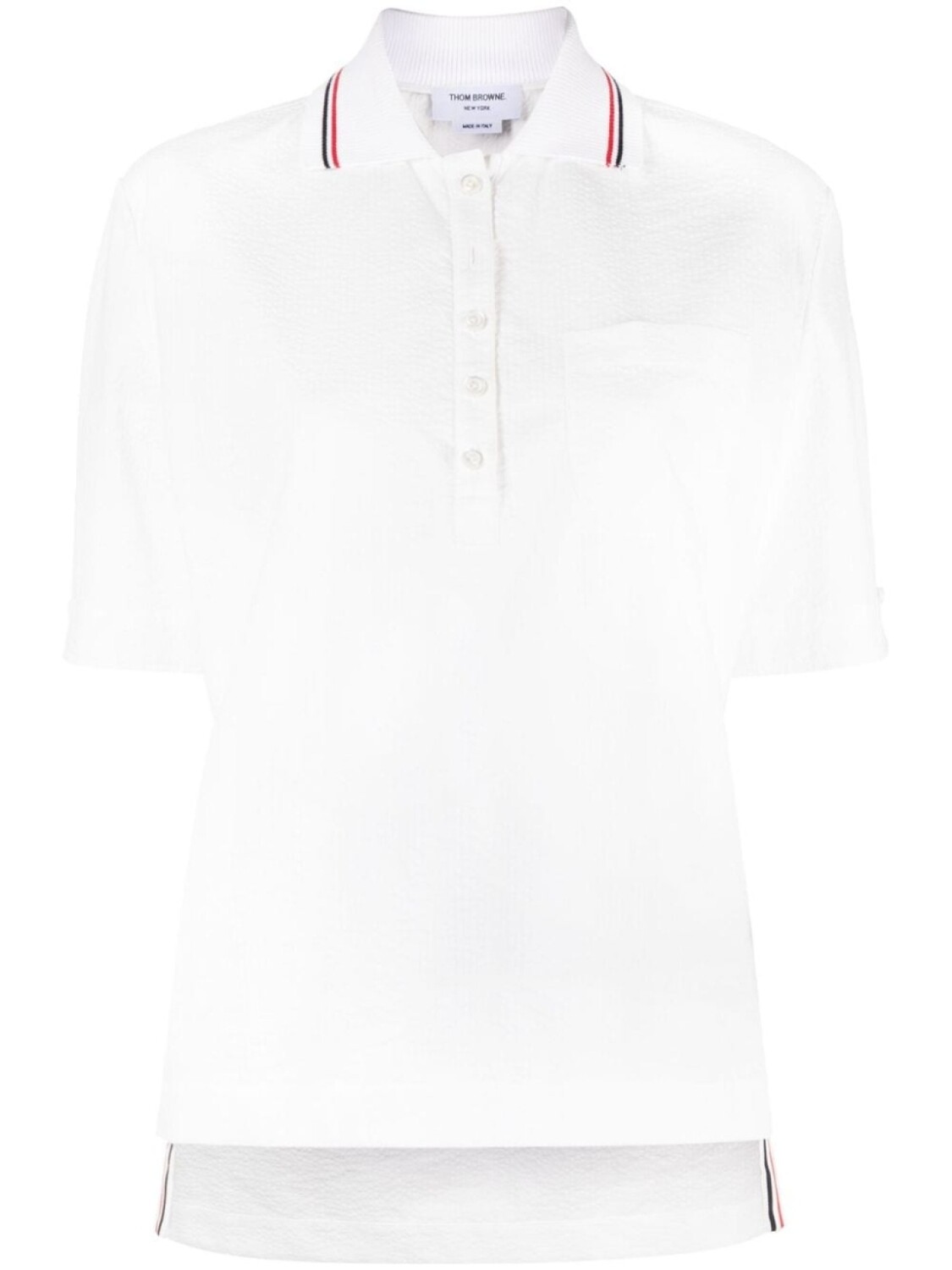 

Thom Browne рубашка поло с полосками RWB, белый