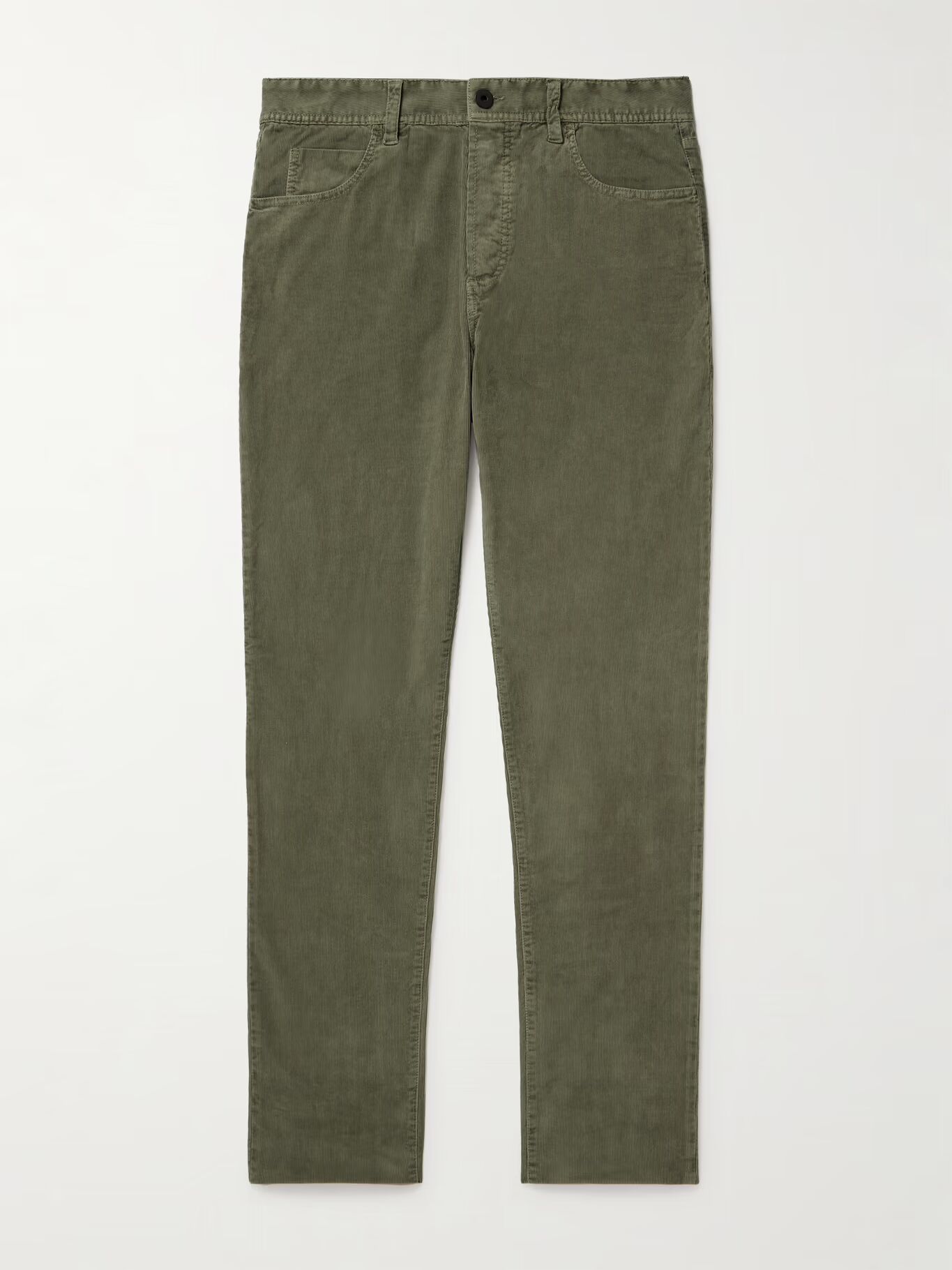 

Узкие прямые брюки из вельвета с добавлением хлопка JAMES PERSE, зеленый