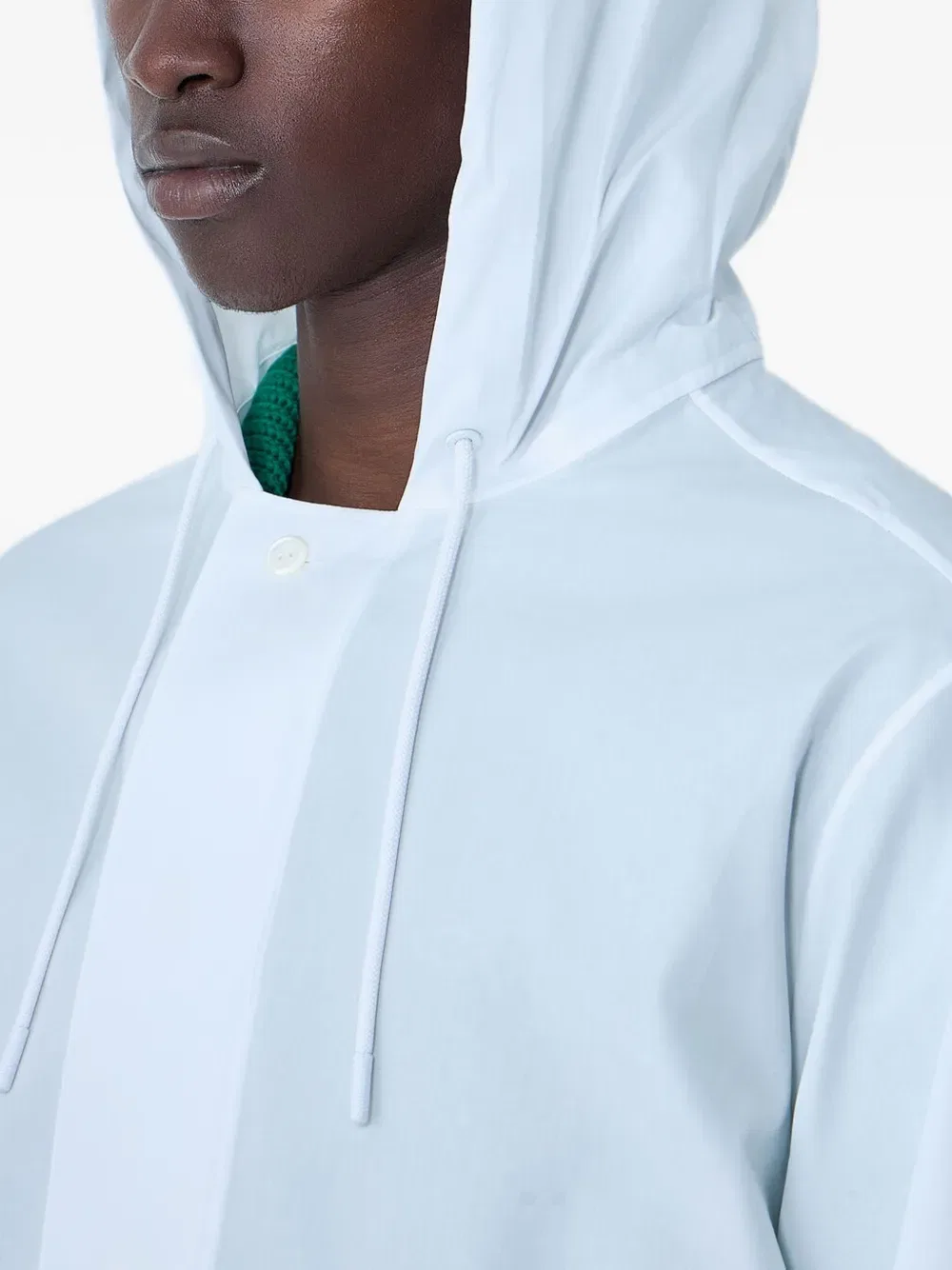Рубашка-накидка с капюшоном на шнуровке Lacoste, белый — фото 4