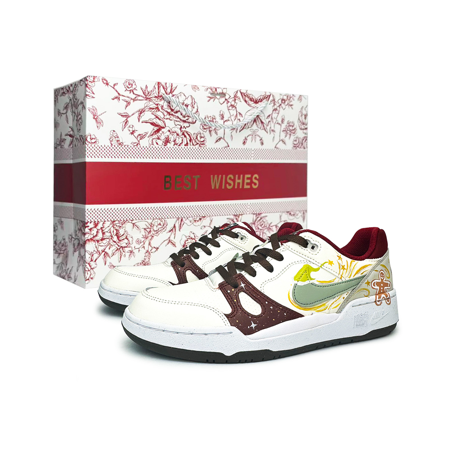 

Nike Full Force Doll Adventure Height Increasing Low top Skateboard Shoes мужские бежевый белый красный