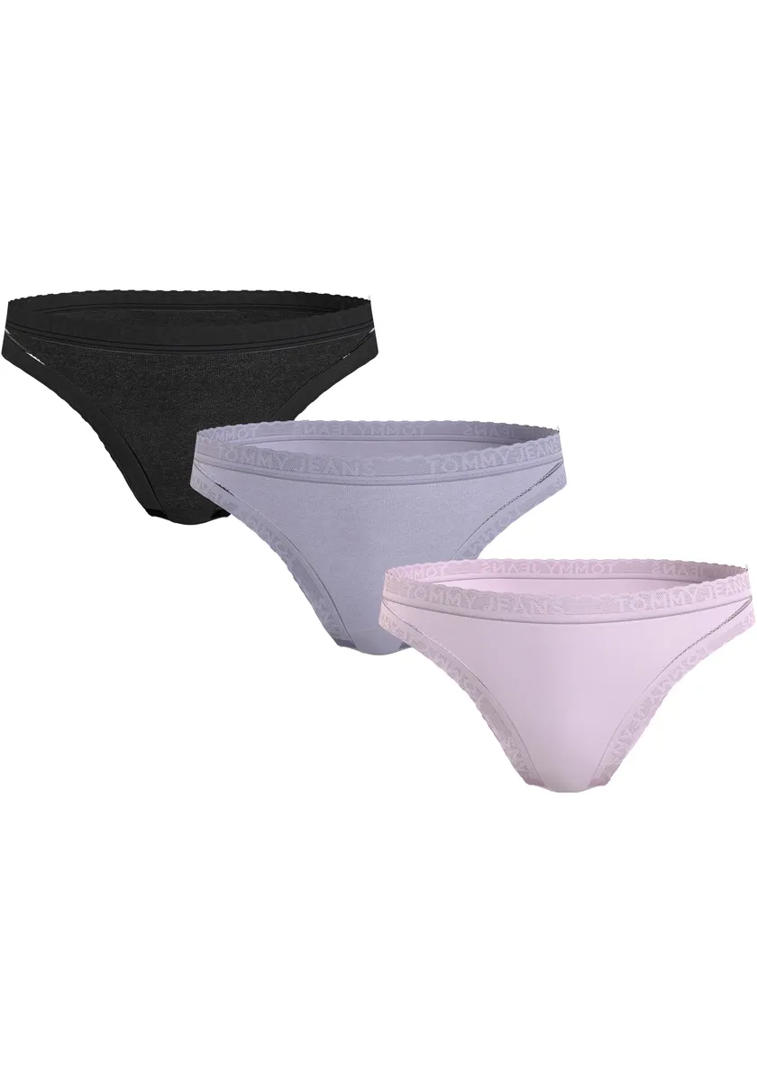 

Трусики бикини Tommy Hilfiger Underwear "3P HW BIKINI (EXT SIZES) " (3 шт. в упаковке, 3 шт. в упаковке), с эластичными манжетами с логотипом Tommy Jeans, розовый