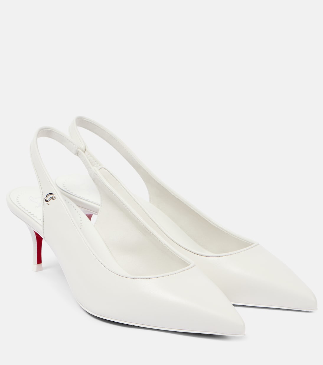 Спортивные туфли-лодочки Sporty Kate Sling 55 на ремешке Christian Louboutin, белый