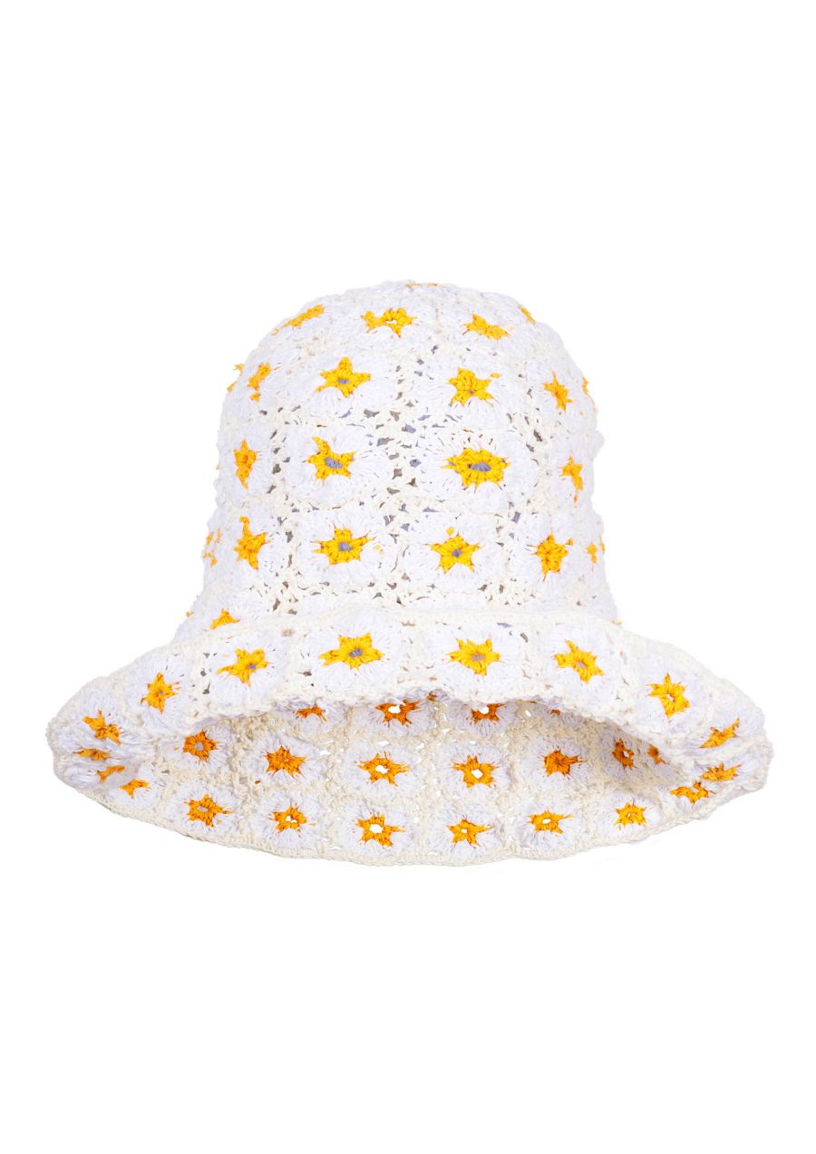 

Вязаная крючком шапка Flora, цвет кремовый Brunnaco, White