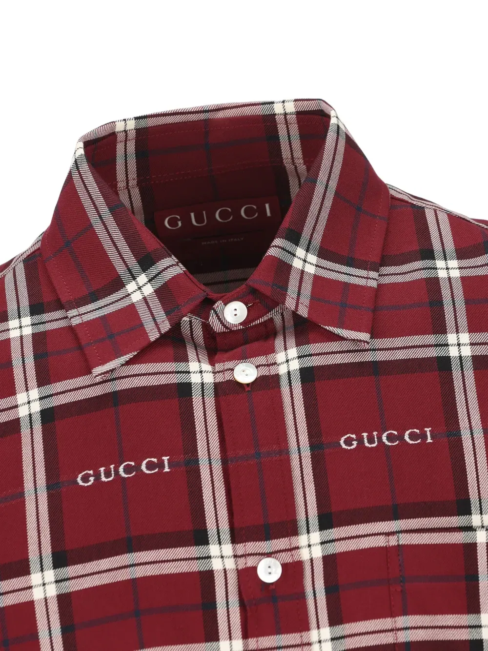 Рубашка с узором Gucci, бордовый — фото 3