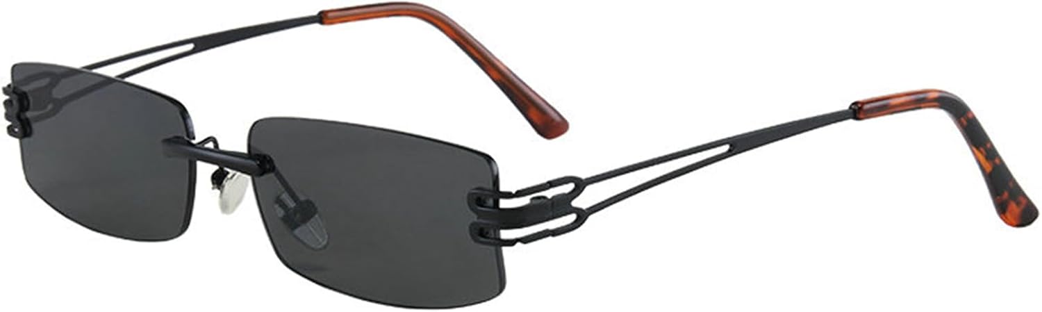 

Солнцезащитные очки Willochra в золотистой металлической оправе без оправы для мужчин и женщин, модные маленькие узкие прямоугольные солнцезащитные очки в стиле 90-х, C1