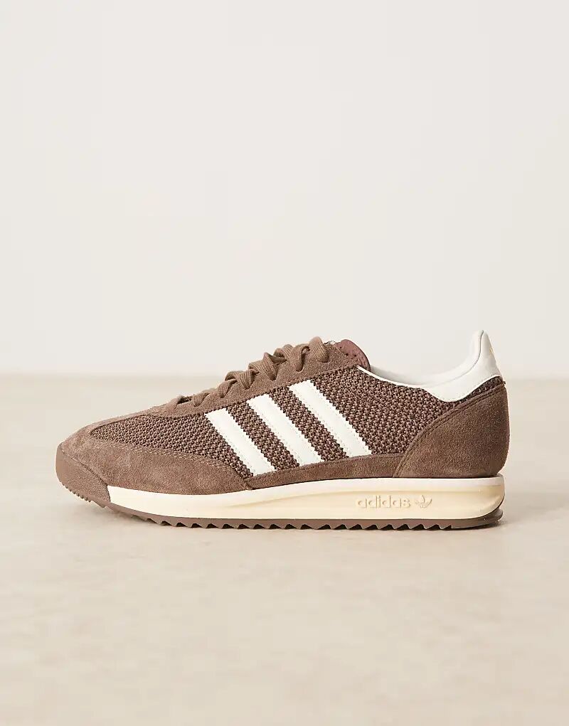 Кроссовки Adidas Originals SL 72 RS коричневого и кремового цветов — фото 2