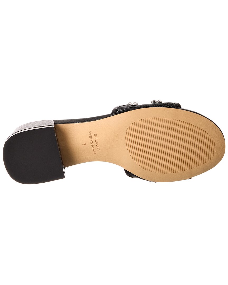 Stuart Weitzman Tammy Xtal Block Mesh & Leather Sandal, черный — фото 4